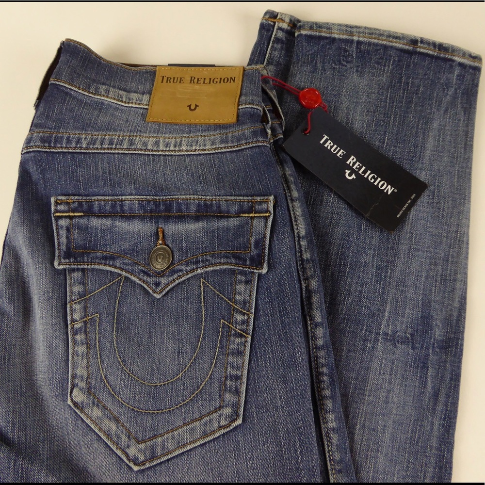 True Religion Geno Relaxed Slim Flap Denim Jeans